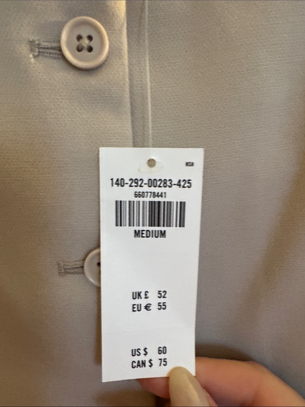 Abercrombie & Fitch Cream Button-Front Spaghetti Strap tank - Picture 3 of 4